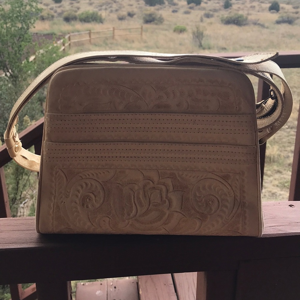 Vintage Mexican Flores’ Bag, tooled leather